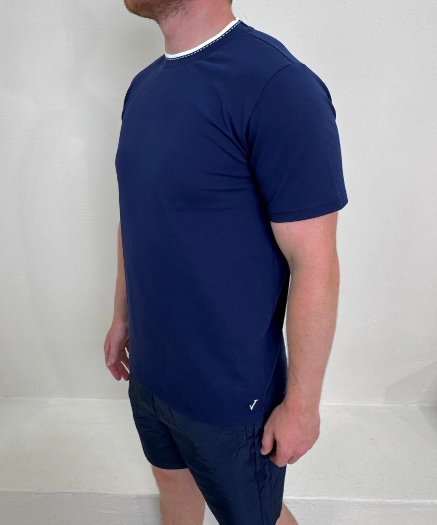 Piqué Cotton Crewneck T-Shirt
