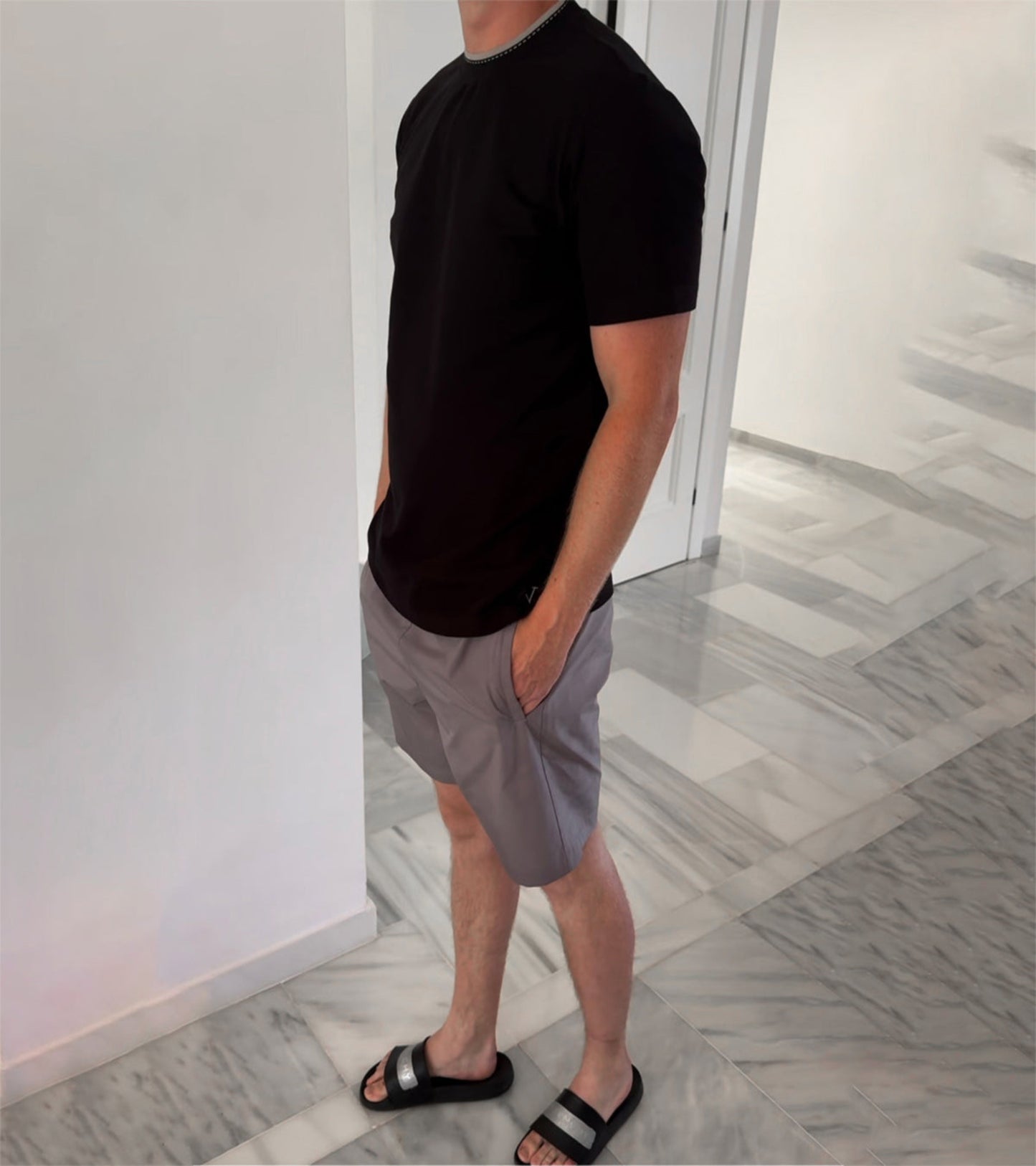 Piqué Cotton Crewneck T-Shirt