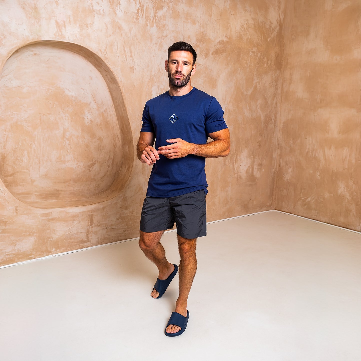 Embroidered Center Logo Mercerised T-Shirt