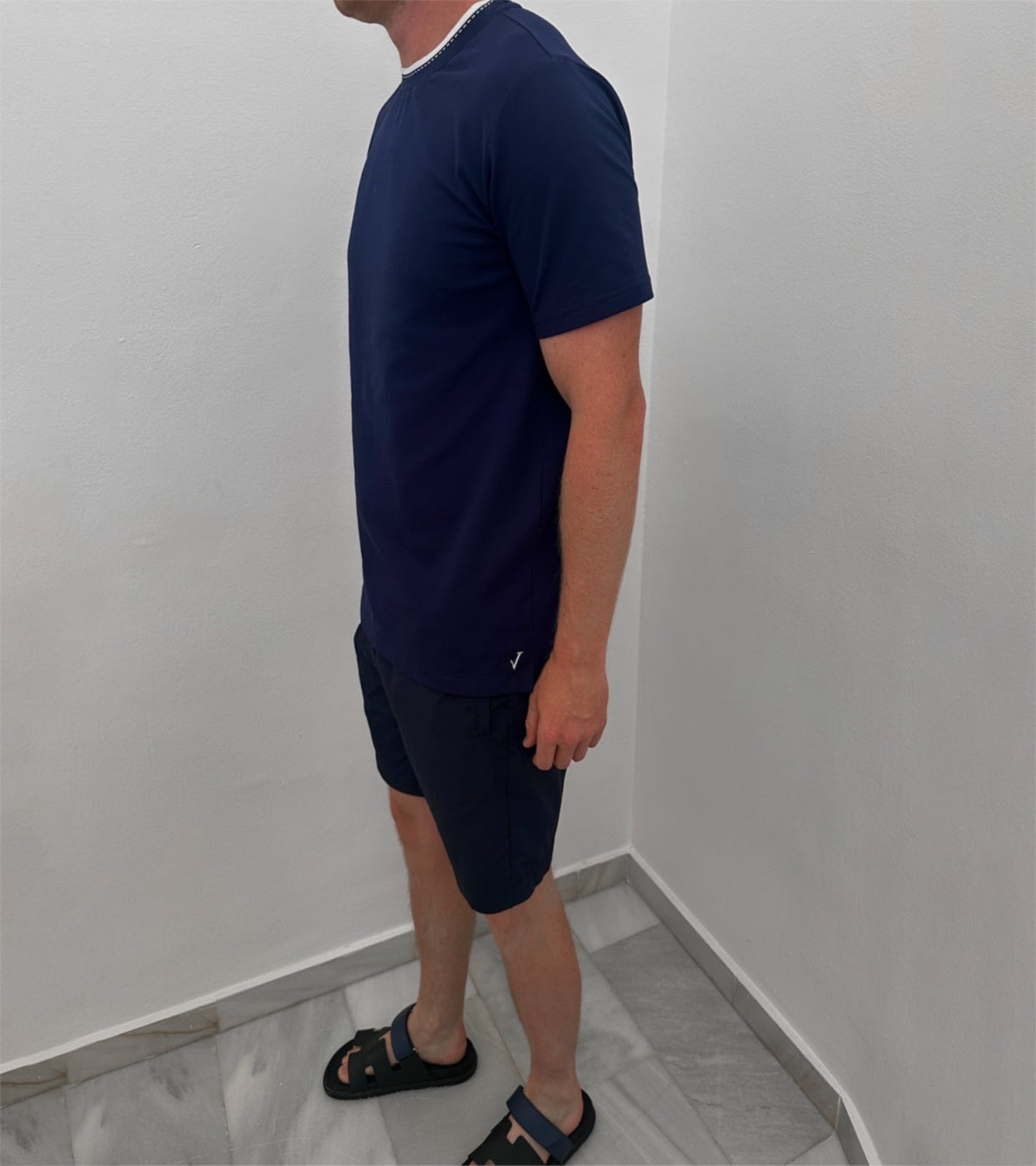 Piqué Cotton Crewneck T-Shirt