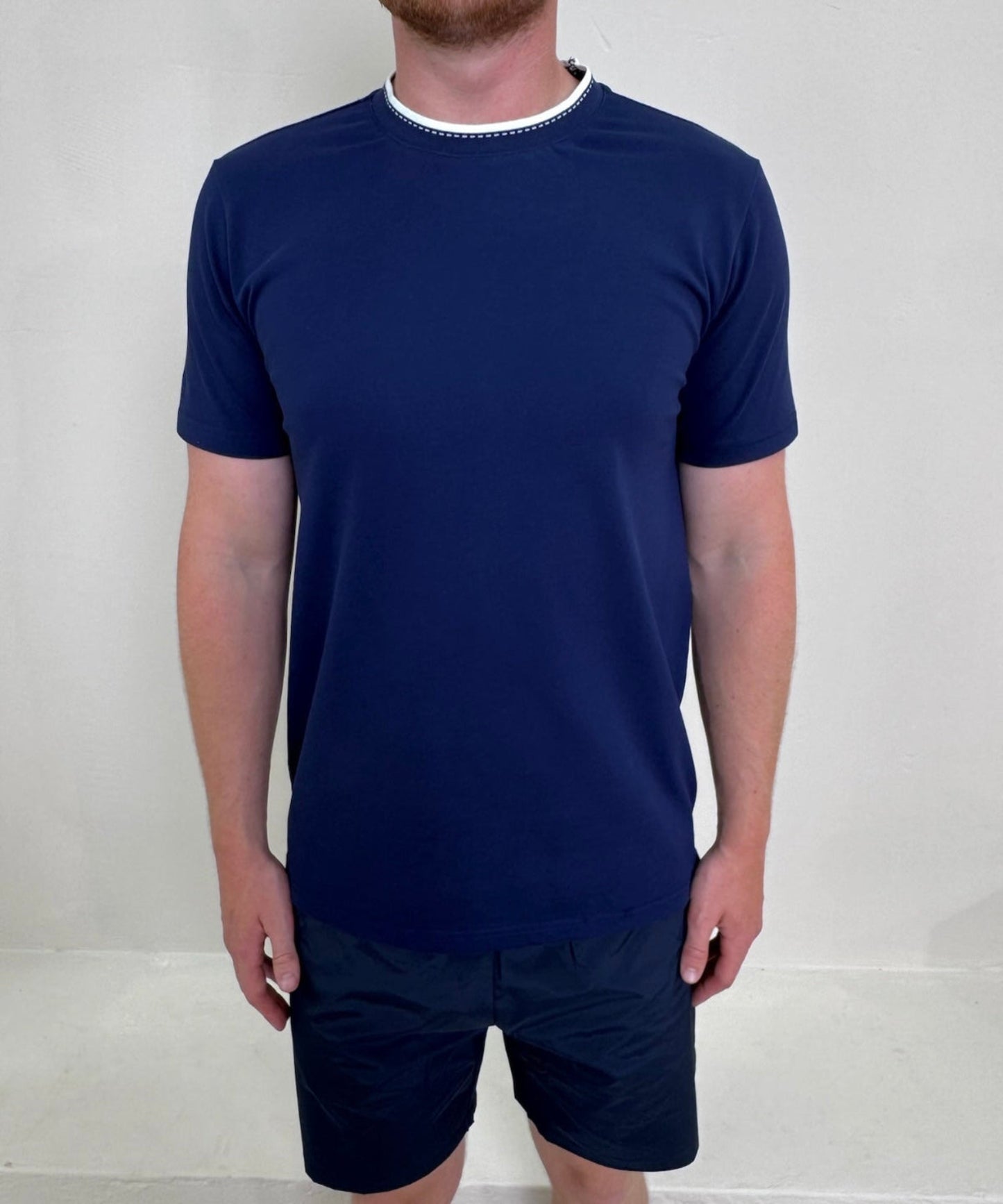 Piqué Cotton Crewneck T-Shirt