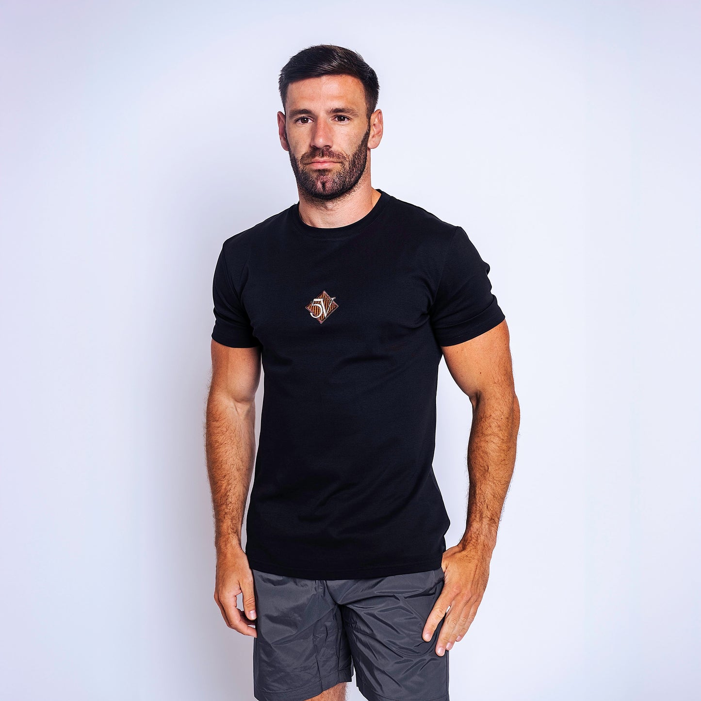 Embroidered Center Logo Mercerised T-Shirt