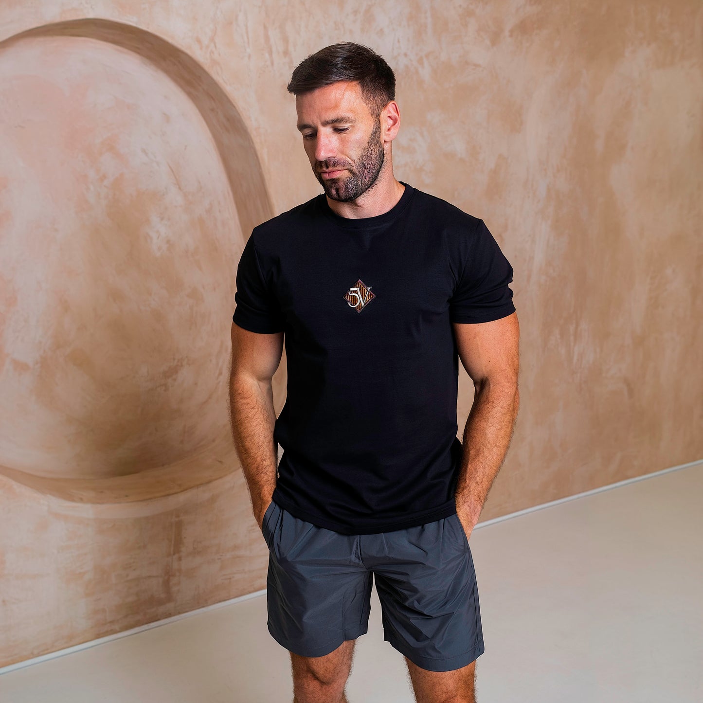 Embroidered Center Logo Mercerised T-Shirt
