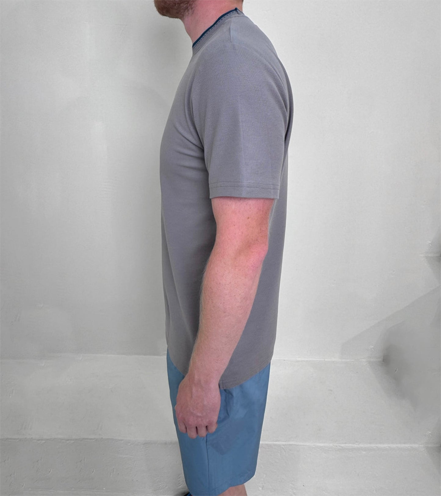 Piqué Cotton Crewneck T-Shirt