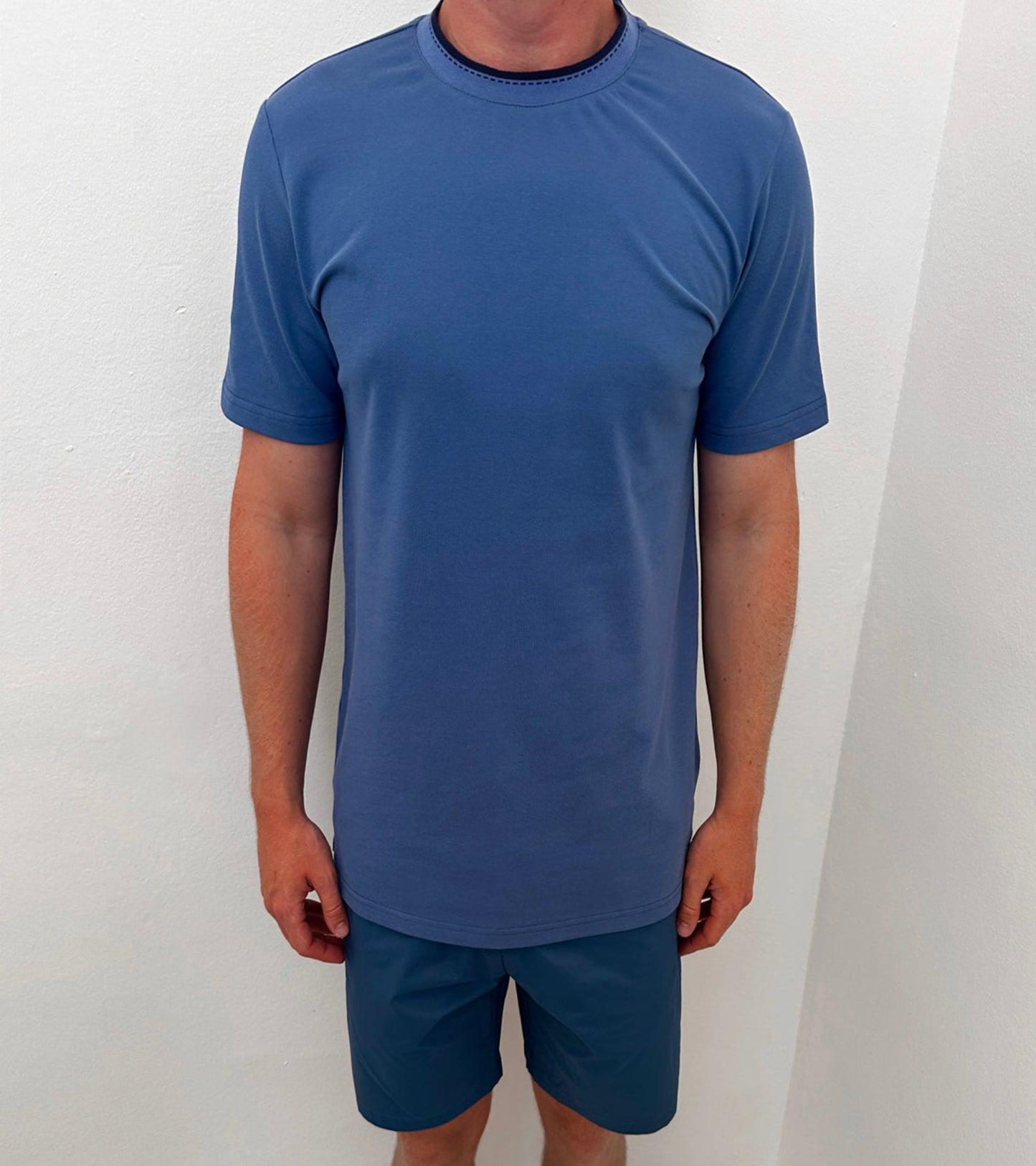 Piqué Cotton Crewneck T-Shirt