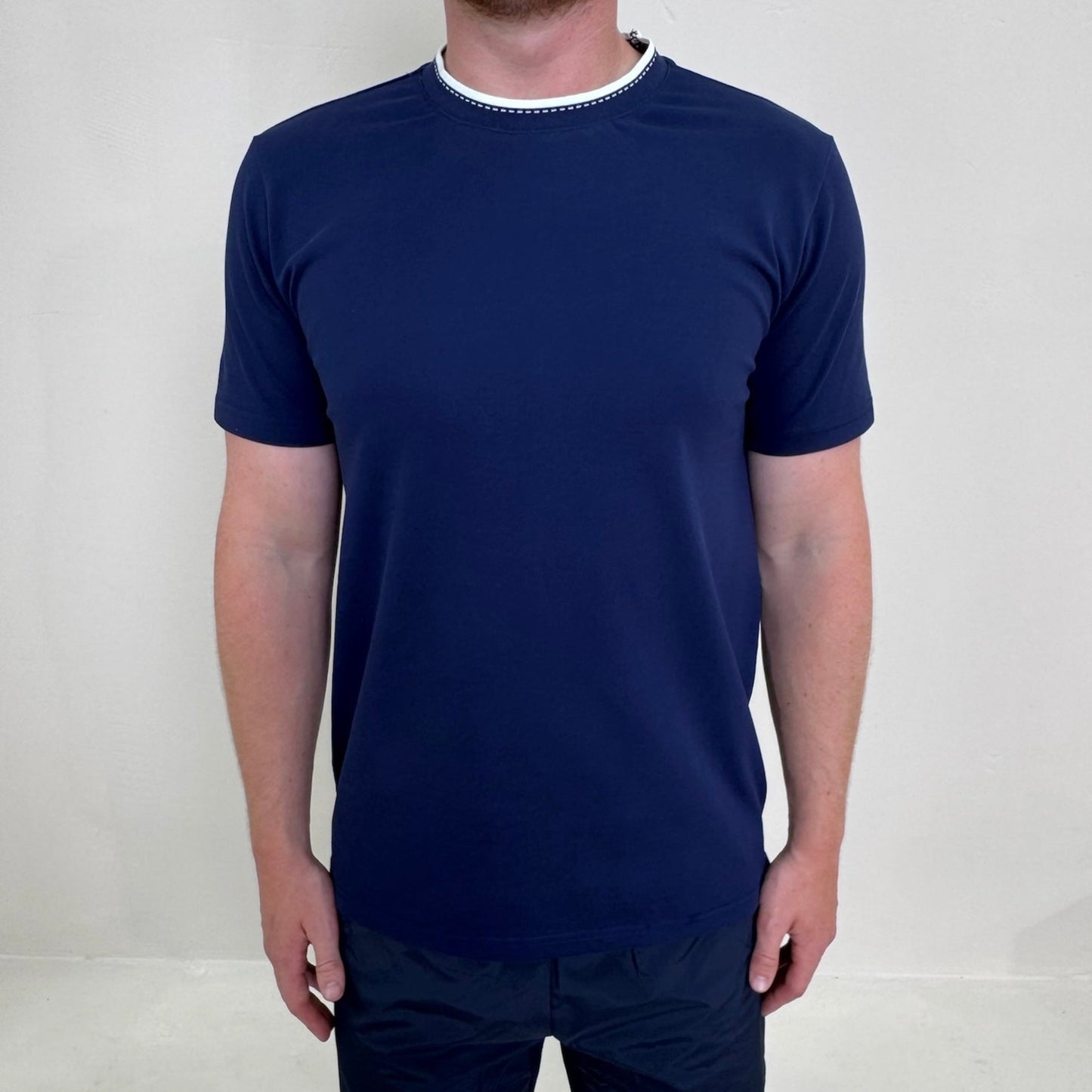 Piqué Cotton Crewneck T-Shirt