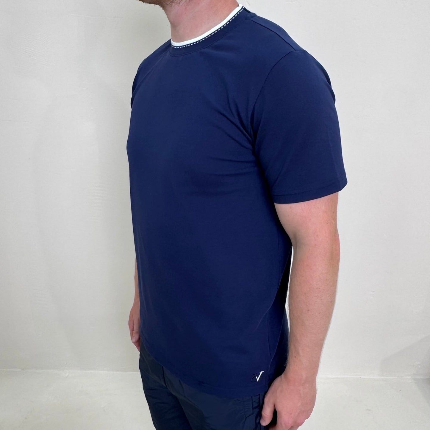 Piqué Cotton Crewneck T-Shirt