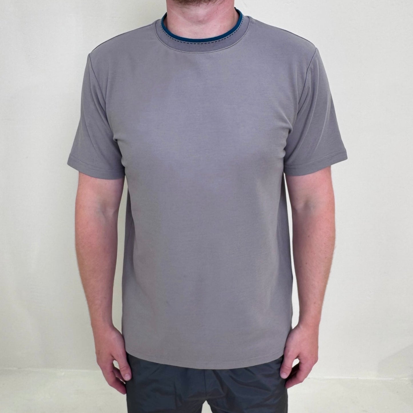 Piqué Cotton Crewneck T-Shirt